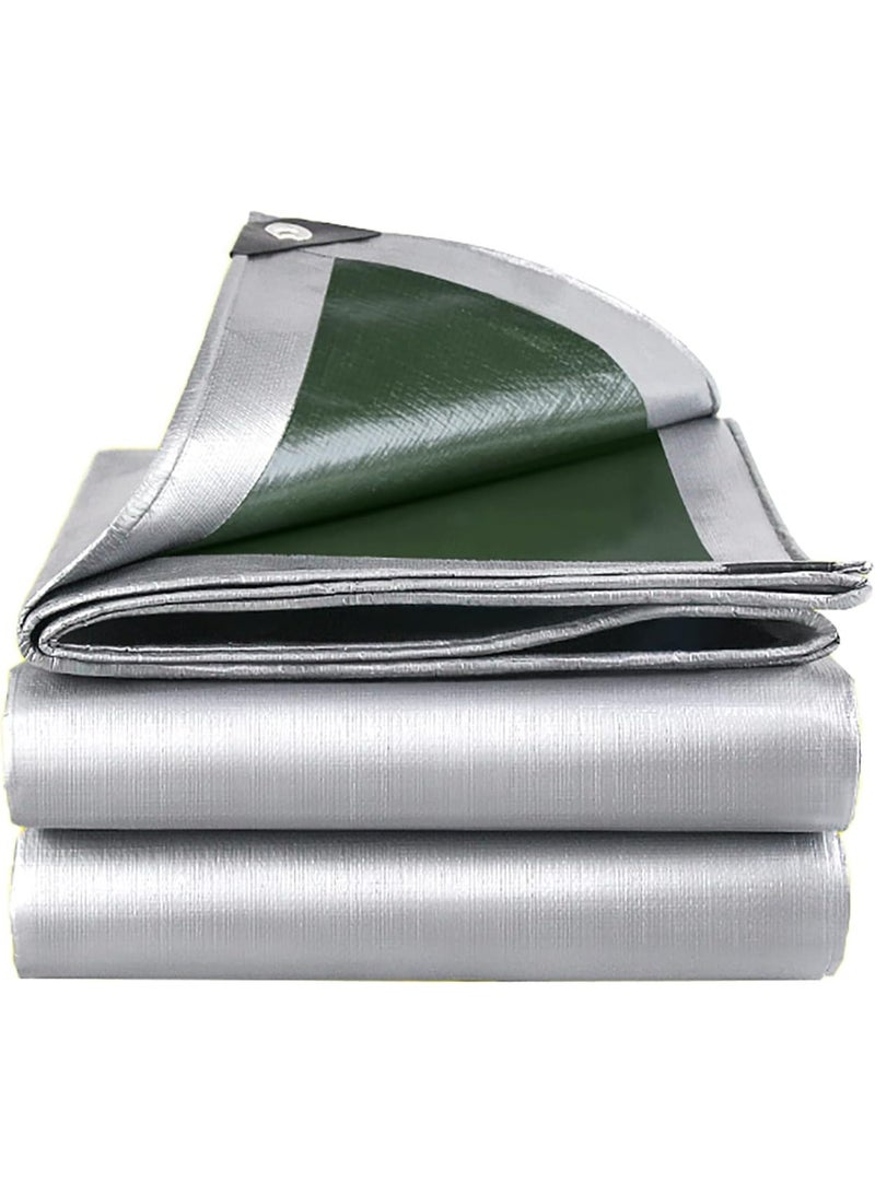 Waterproof Multi-Purpose Tarpaulin, Heavy Duty Tarp With Reinforced Eyelets, PE Blue Sheet Cover for Outdoor Camping, 160g/m² - Image 1